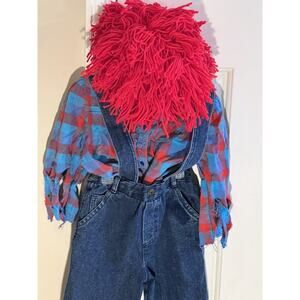 Raggedy Andy Vintage Child's Halloween Costume Size 4T-6-Wig, Shirt Pants